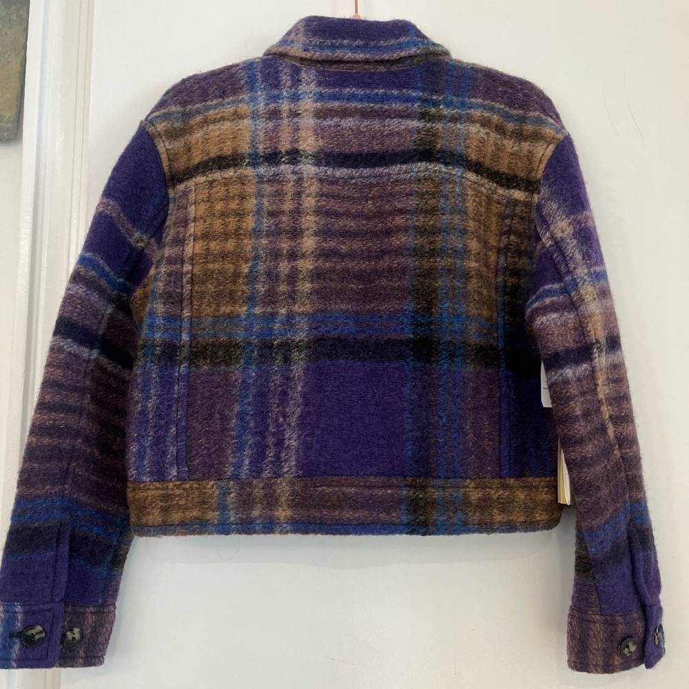 Plaid Aritzia Jacket in Purple and Brown - Picture 2 of 4